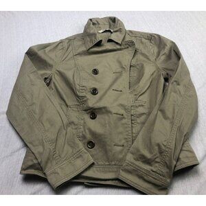 Old Navy Ladies Double Breasted Button Up Jacket Pockets Light Brown Size Small